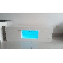 Soporte barato de madera ultravioleta de cristal TV del MDF de los muebles del precio moderno del diseño con luz llevada